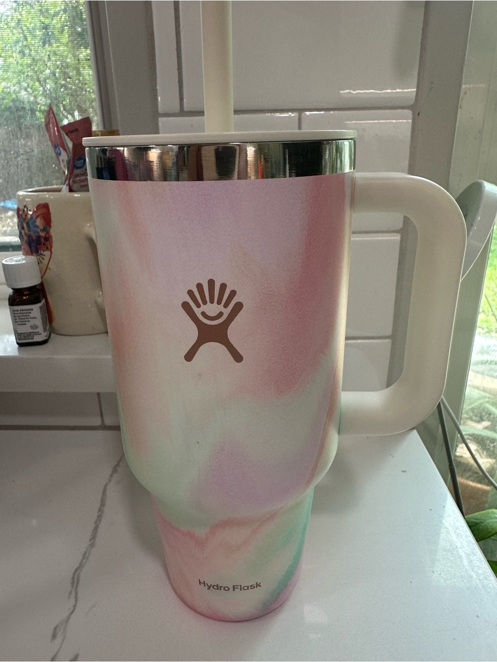 Hydro Flask Pink Mint Swirl Travel Mug 32oz